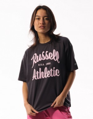 Russell Athletic Annie Oversized Magliette Donna Grigie Scuro | 5843XEYPS