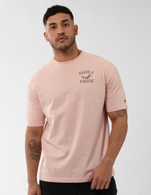 Russell Athletic Big Boss Eagle Magliette Uomo Rosa | 3072LMJRZ