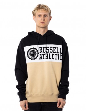 Russell Athletic Carter Felpa con Cappuccio Uomo Beige Nere | 6190AZHVY