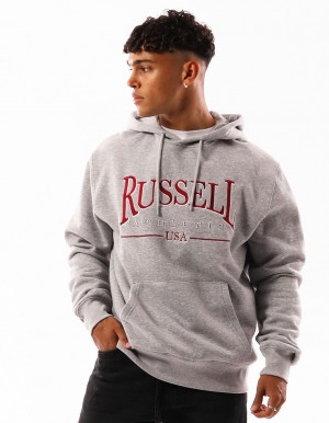 Russell Athletic Glendale Felpa con Cappuccio Uomo Grigie | 7923AZIME