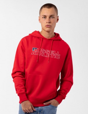 Russell Athletic Modern Logo Felpa con Cappuccio Uomo Rosse | 1834BRHSP