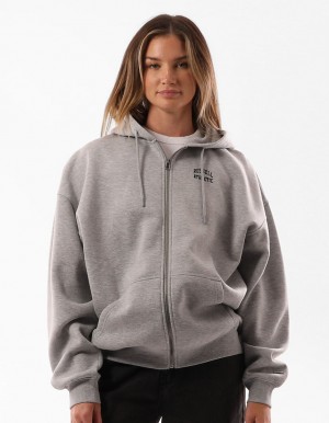 Russell Athletic Originals Embroidered Zip Through Felpa con Cappuccio Donna Grigie | 8906CDKEF