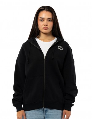 Russell Athletic Originals Embroidered Zip Through Felpa con Cappuccio Donna Nere | 5798GEZTK