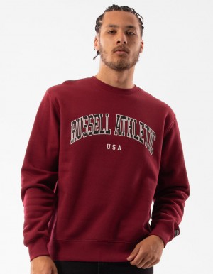 Russell Athletic Pasadena Maglioni Girocollo Uomo Bordeaux | 7352VAJMX