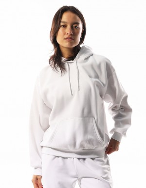 Russell Athletic R Logo Felpa con Cappuccio Donna Bianche | 6572JWQPR