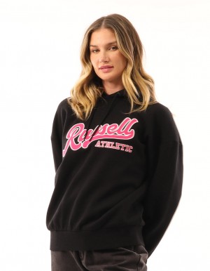 Russell Athletic Scripted Oversized Felpa con Cappuccio Donna Nere | 2316GNFQJ