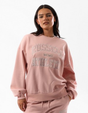 Russell Athletic Seattle Arch Oversized Maglioni Girocollo Donna Rosa Rosa | 1240FYQLE