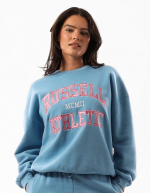 Russell Athletic Seattle Arch Oversized Maglioni Girocollo Donna Blu | 0874LEIMF