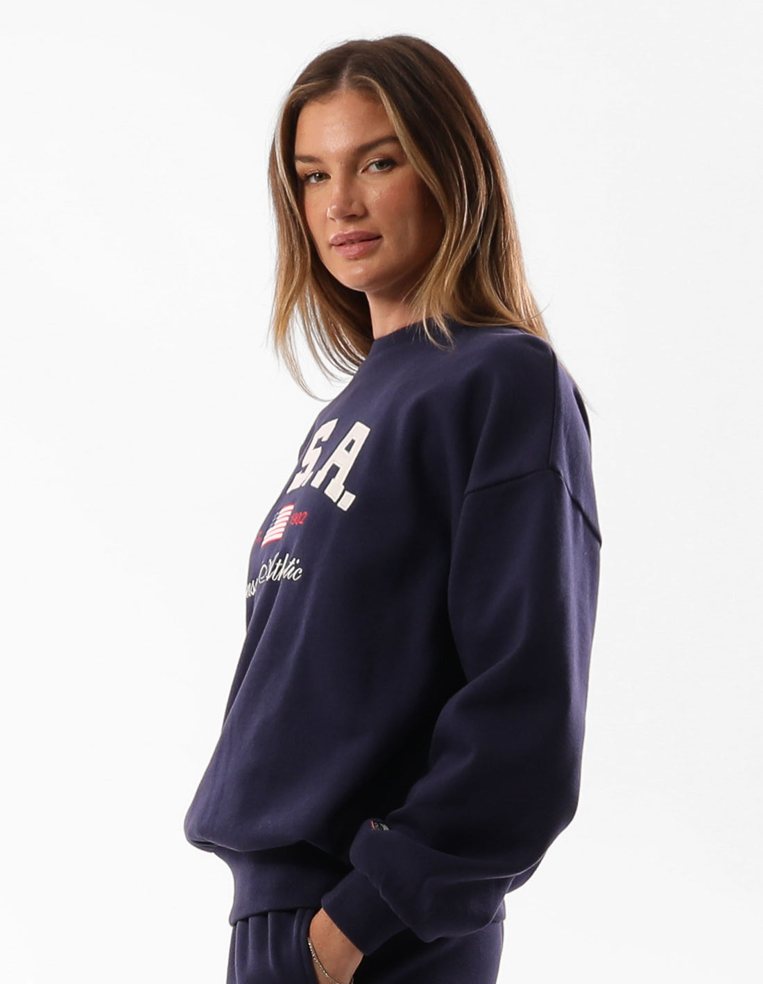 Russell Athletic 1902 Oversized Maglioni Girocollo Donna Blu | 8634QHNVS