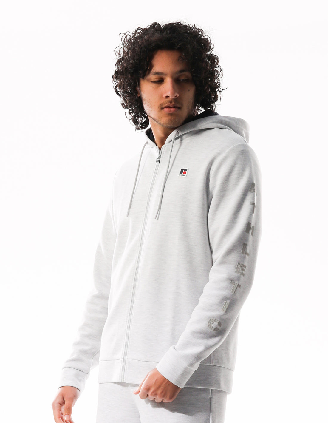 Russell Athletic Americana Tech Fleece Zip Felpa con Cappuccio Uomo Grigie Chiaro | 9075CARNZ