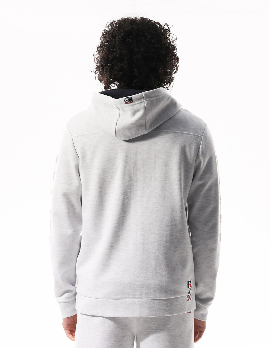 Russell Athletic Americana Tech Fleece Zip Felpa con Cappuccio Uomo Grigie Chiaro | 9075CARNZ