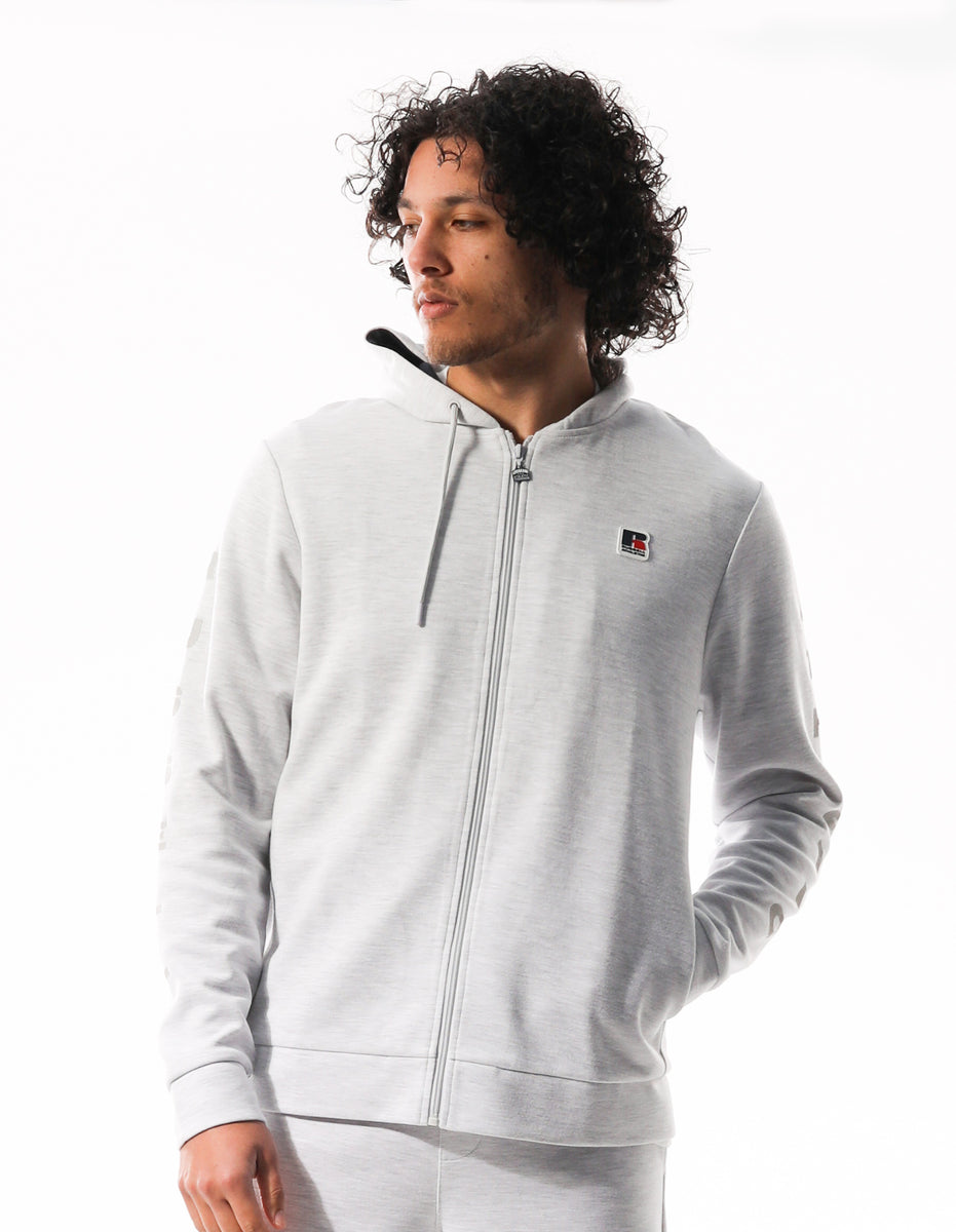 Russell Athletic Americana Tech Fleece Zip Felpa con Cappuccio Uomo Grigie Chiaro | 9075CARNZ