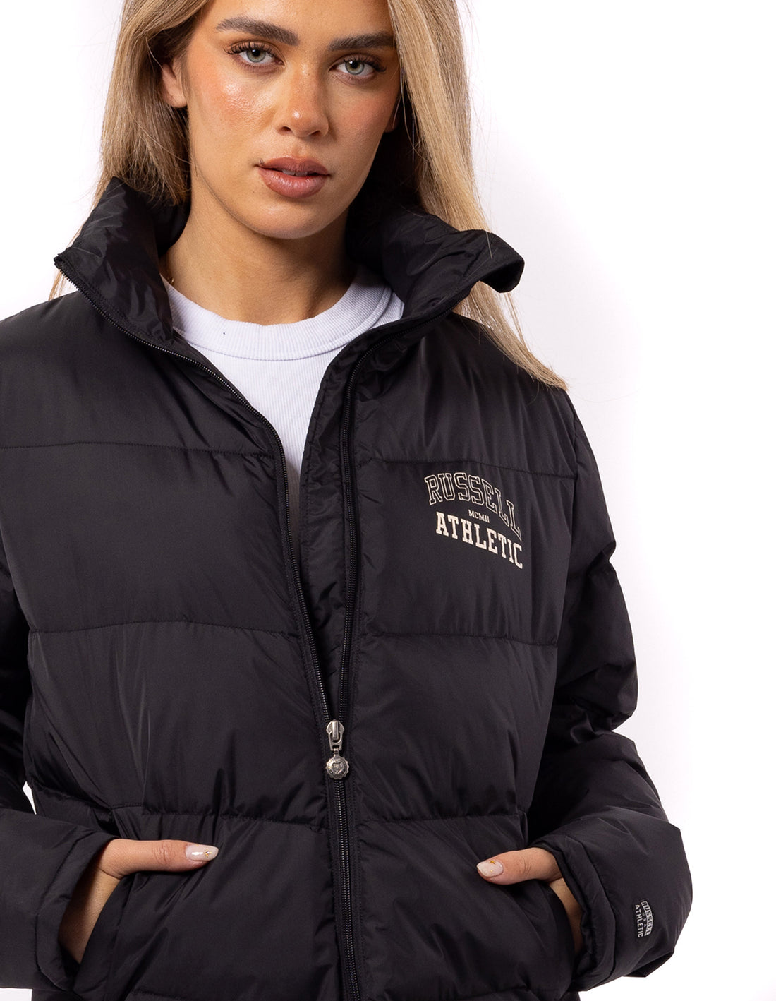 Russell Athletic Arch Logo Giacca Puffer Donna Nere | 0915JUTWB