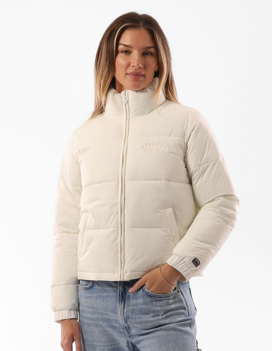 Russell Athletic Belle Cropped Giacca Puffer Donna Beige | 0429KQGJO