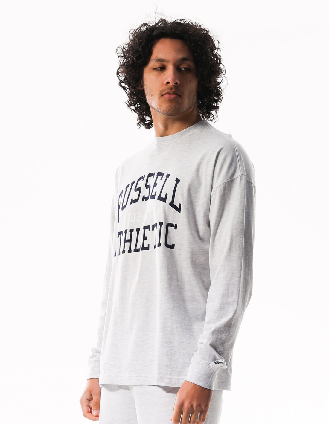 Russell Athletic Big Arch Outline Long Sleeve Magliette Uomo Grigie Chiaro | 0319MXLNB