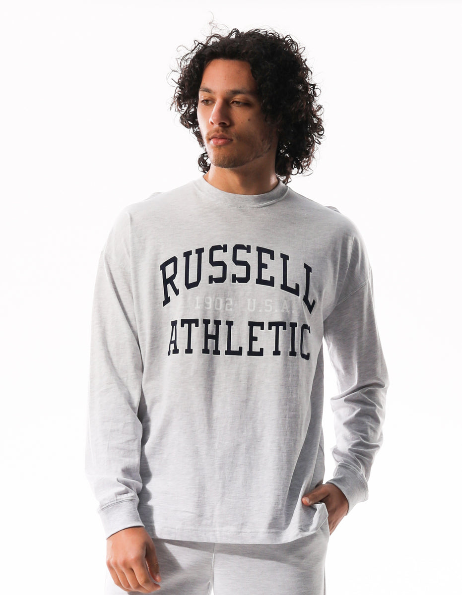 Russell Athletic Big Arch Outline Long Sleeve Magliette Uomo Grigie Chiaro | 0319MXLNB