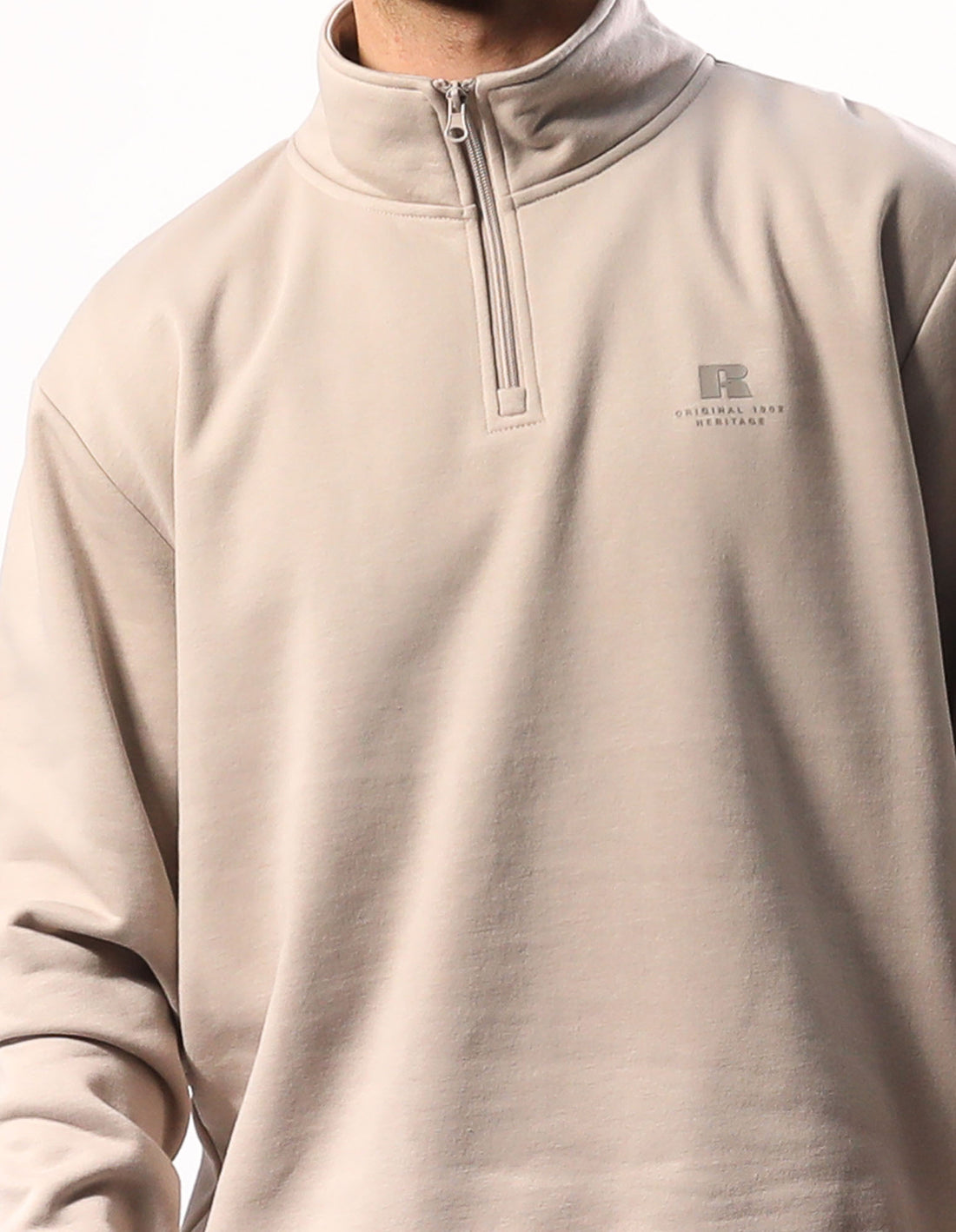 Russell Athletic Brooklyn Quarter Zip Top Uomo Beige | 8267TLYSU