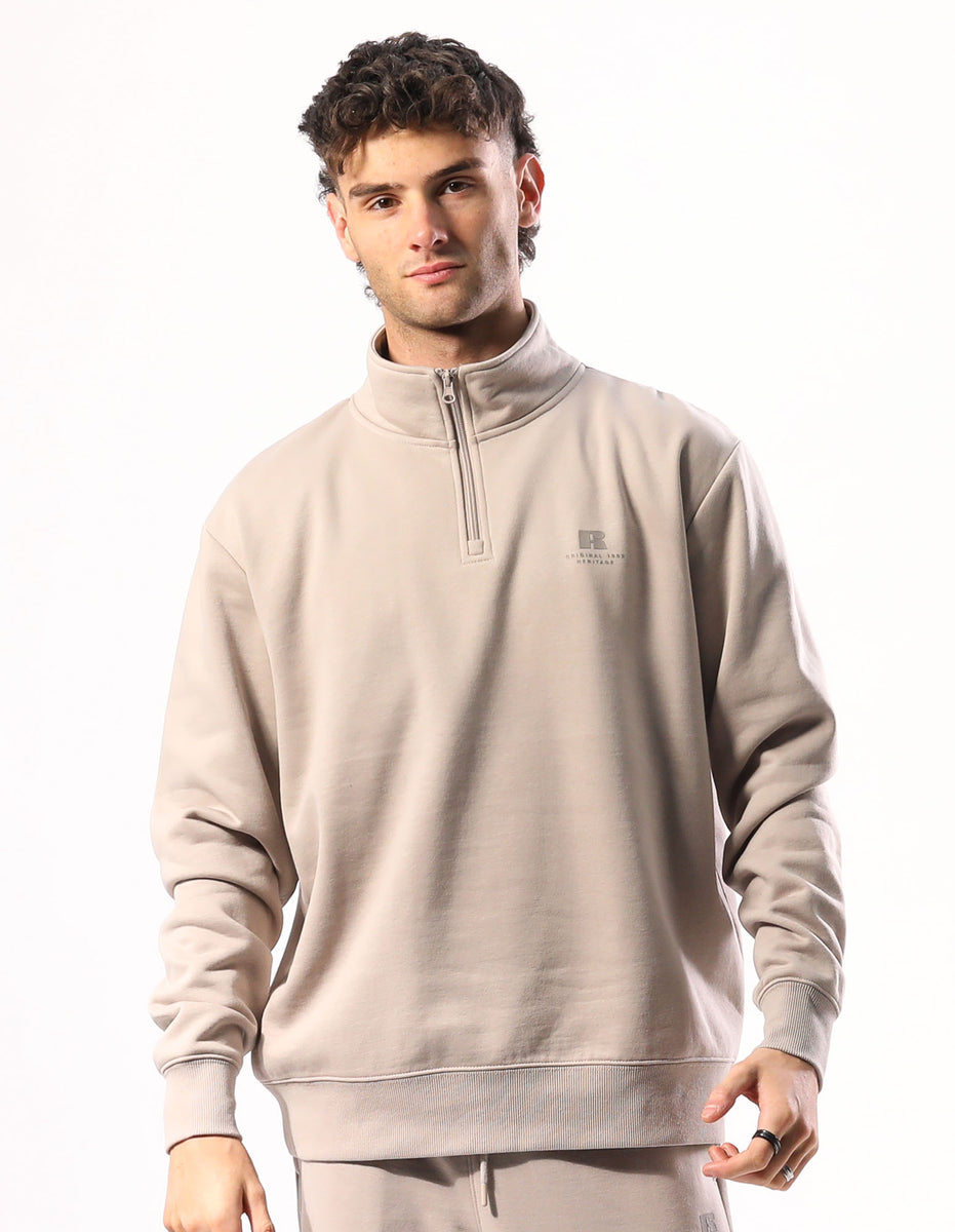 Russell Athletic Brooklyn Quarter Zip Top Uomo Beige | 8267TLYSU