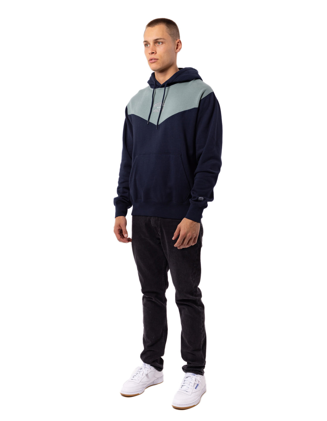 Russell Athletic Chevron Felpa con Cappuccio Uomo Blu Marino | 7498MPLCG