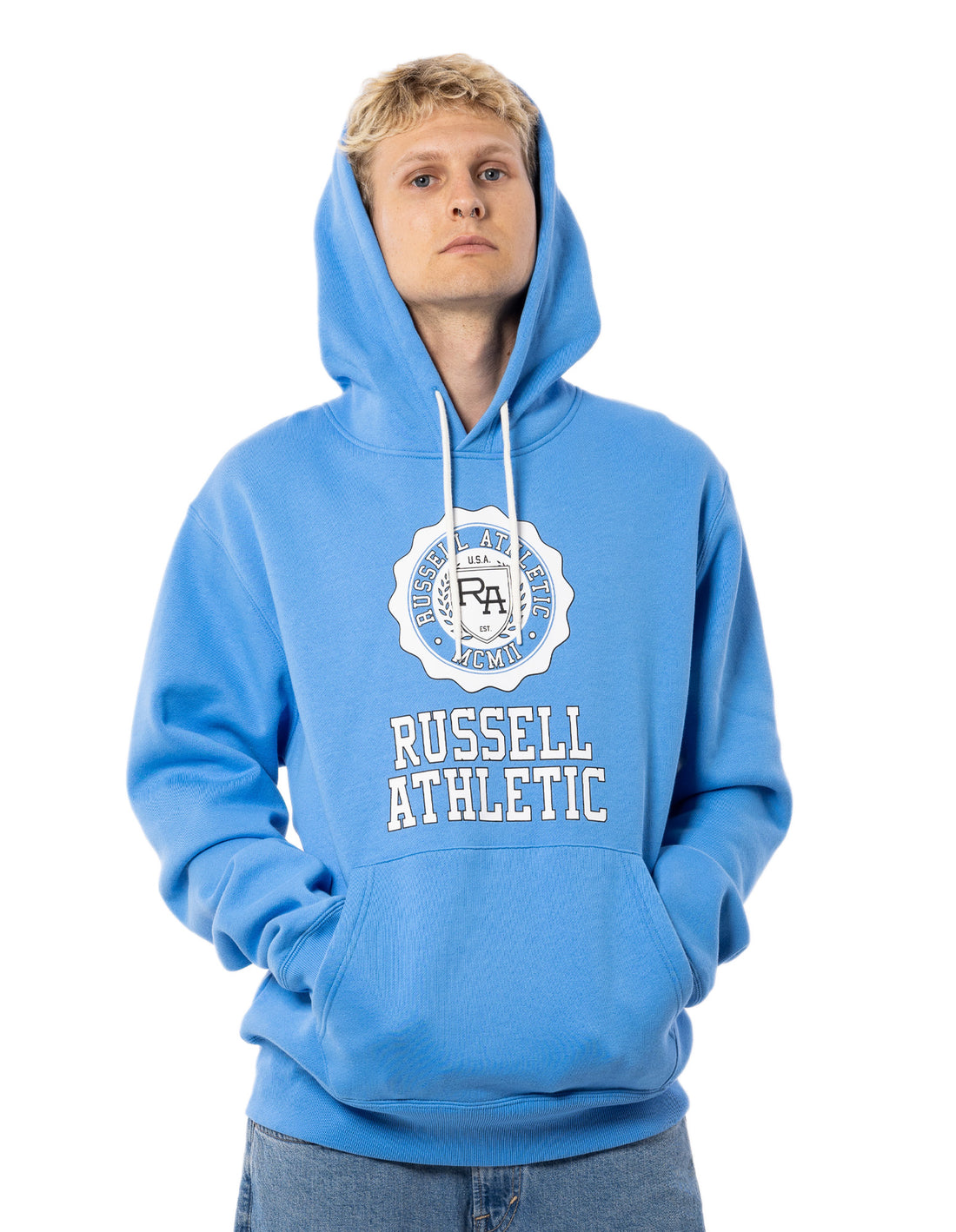 Russell Athletic Collegiate Felpa con Cappuccio Uomo Blu | 8249ABSPQ