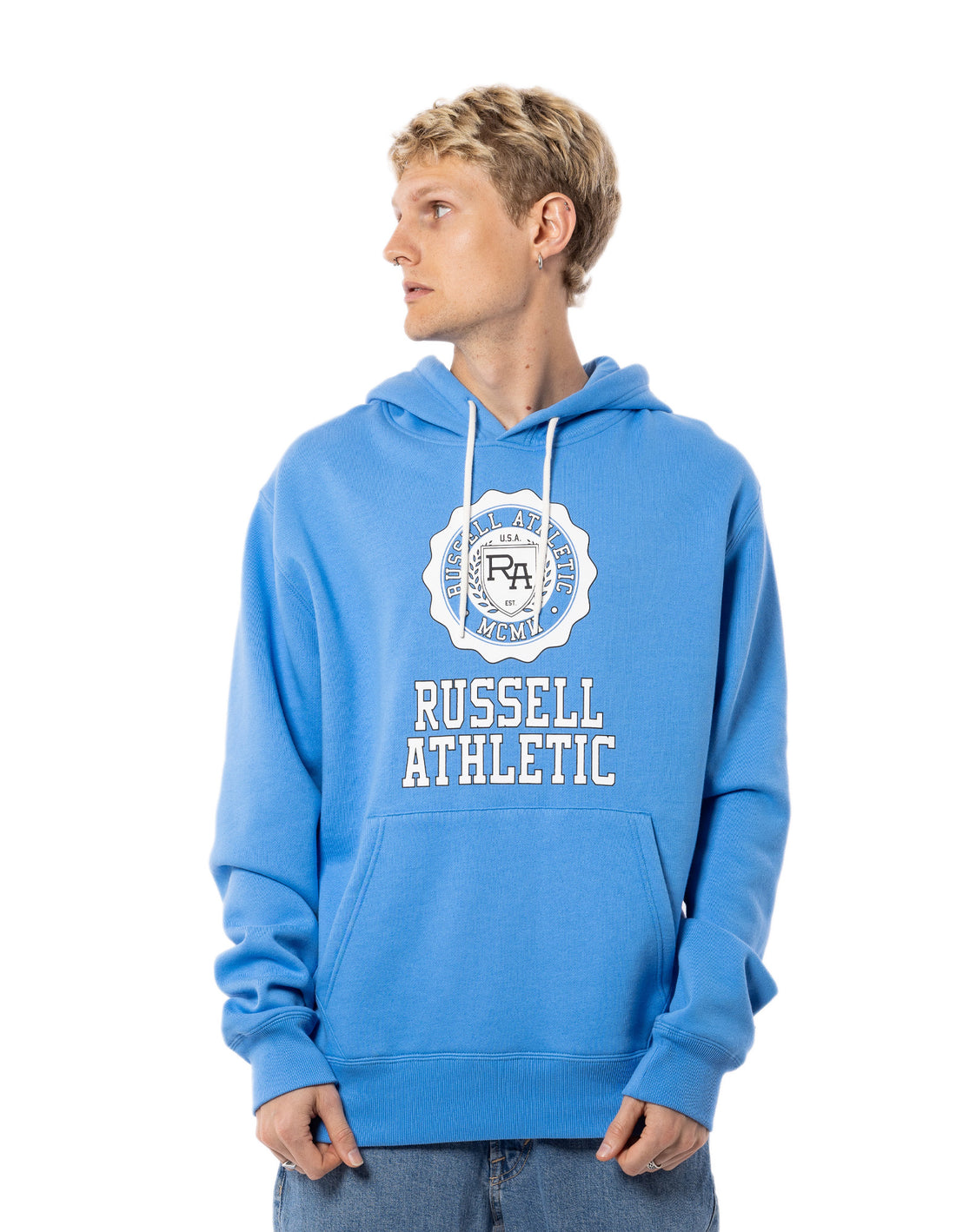 Russell Athletic Collegiate Felpa con Cappuccio Uomo Blu | 8249ABSPQ