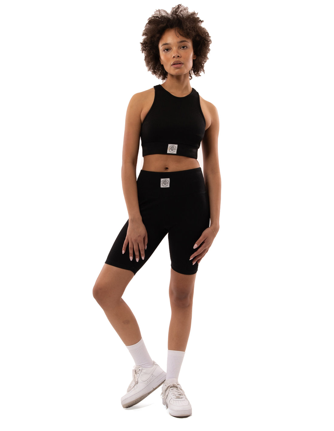 Russell Athletic Deja Vu Ribbed Crop Canotta Donna Nere | 4683HNBPO