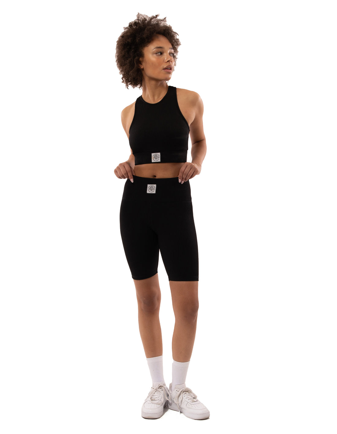 Russell Athletic Deja Vu Ribbed Crop Canotta Donna Nere | 4683HNBPO