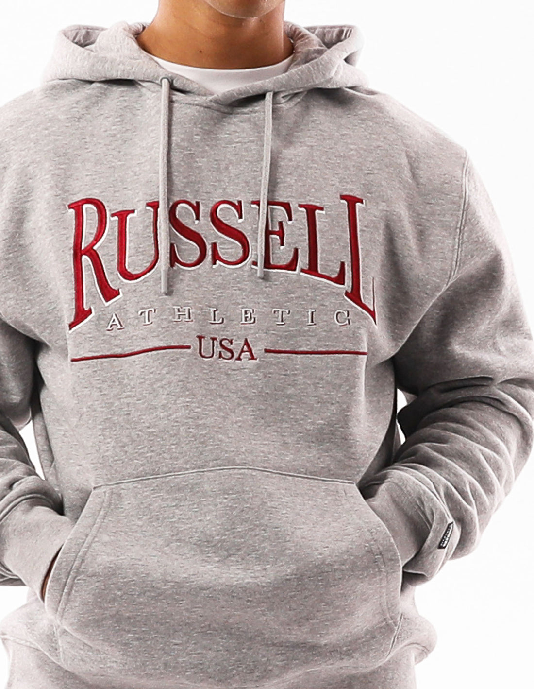 Russell Athletic Glendale Felpa con Cappuccio Uomo Grigie | 7923AZIME