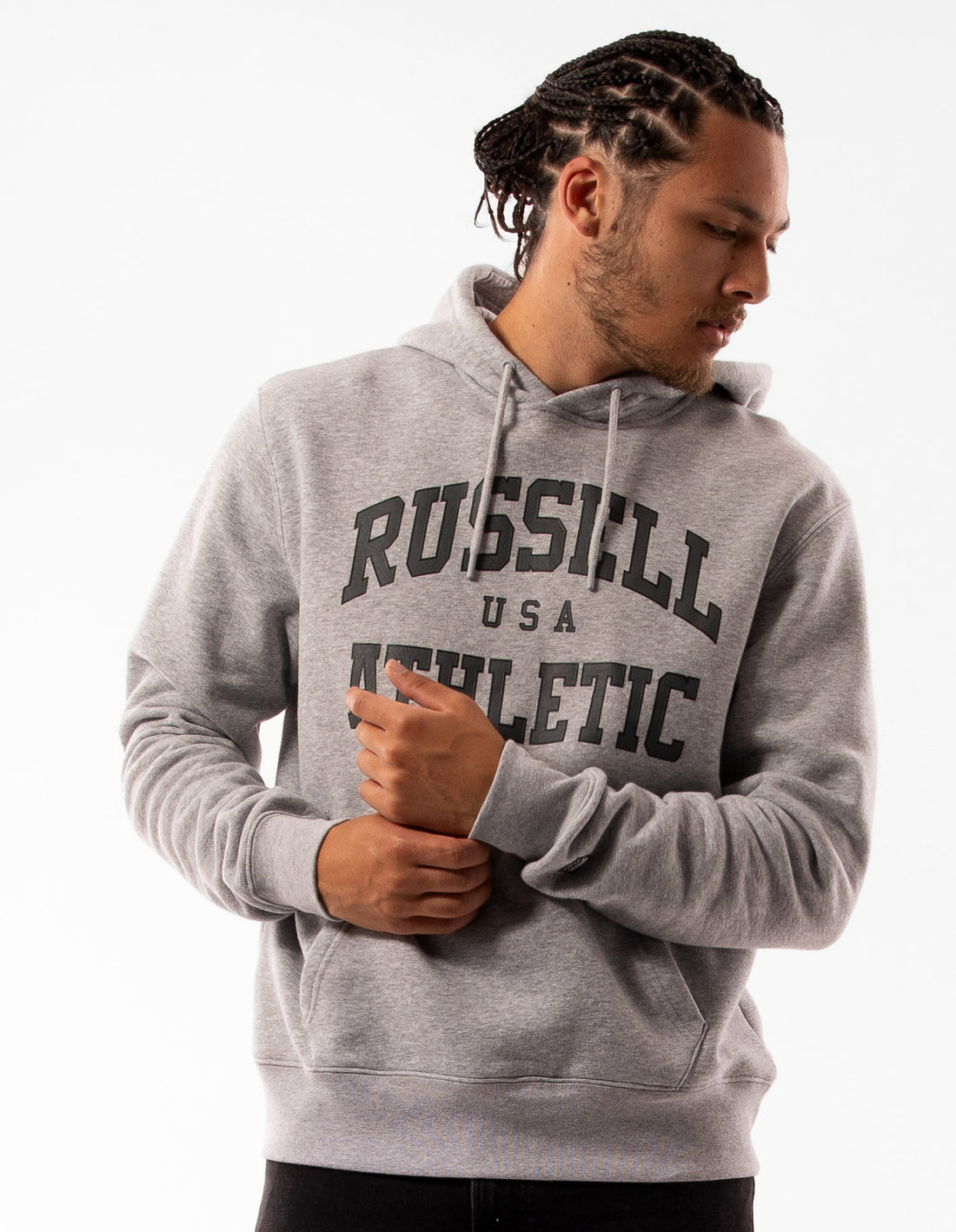 Russell Athletic Houston Felpa con Cappuccio Uomo Grigie | 4635SCPVB