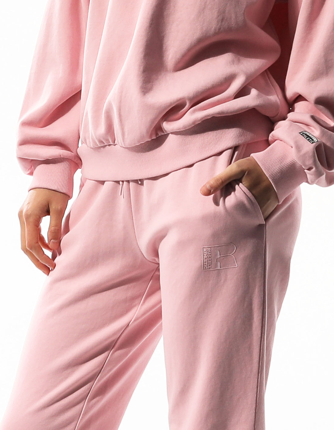 Russell Athletic Inlay Logo Unbrushed Track pants Donna Rosa | 0496OSHVC