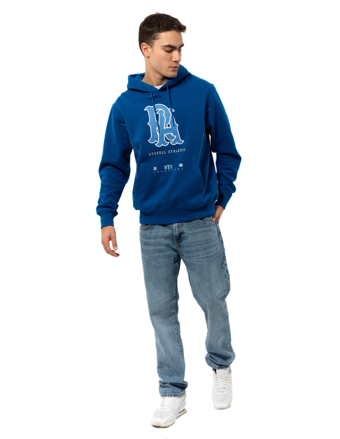 Russell Athletic Midfielder Felpa con Cappuccio Uomo Blu | 4753XYHDZ