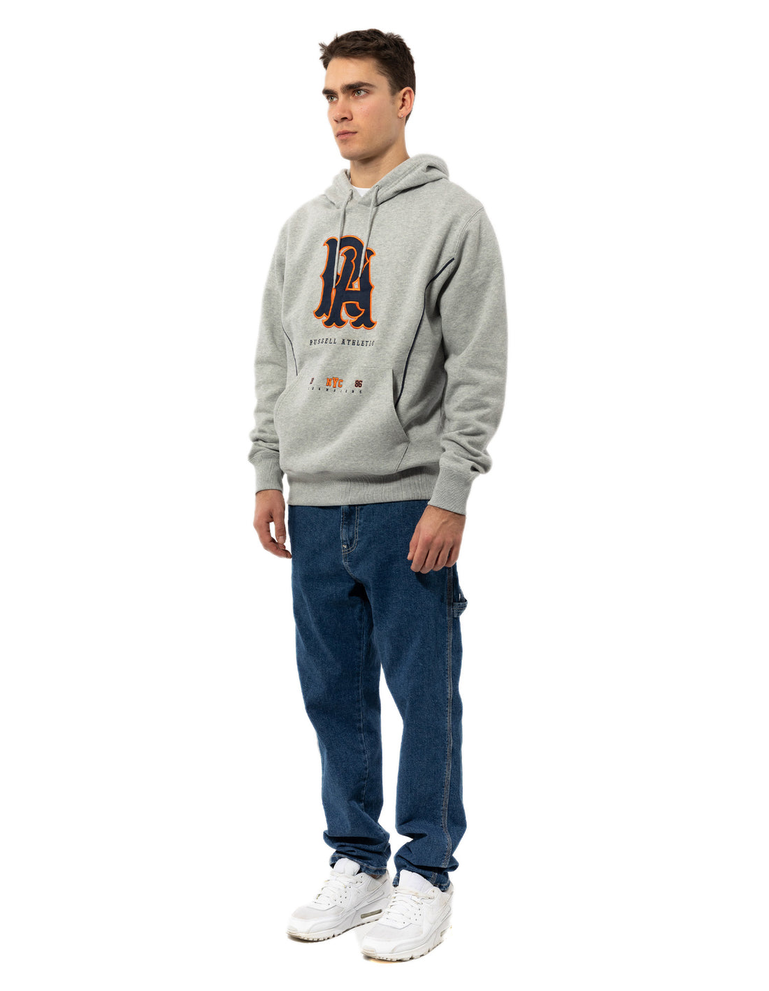 Russell Athletic Midfielder Felpa con Cappuccio Uomo Grigie | 2175TUXWZ