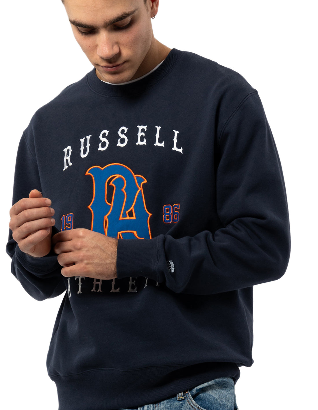 Russell Athletic Midfielder Maglioni Girocollo Uomo Blu Marino | 4728JXTPZ