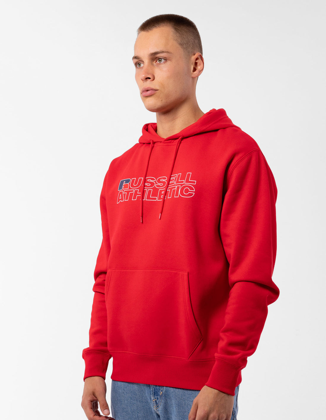 Russell Athletic Modern Logo Felpa con Cappuccio Uomo Rosse | 1834BRHSP