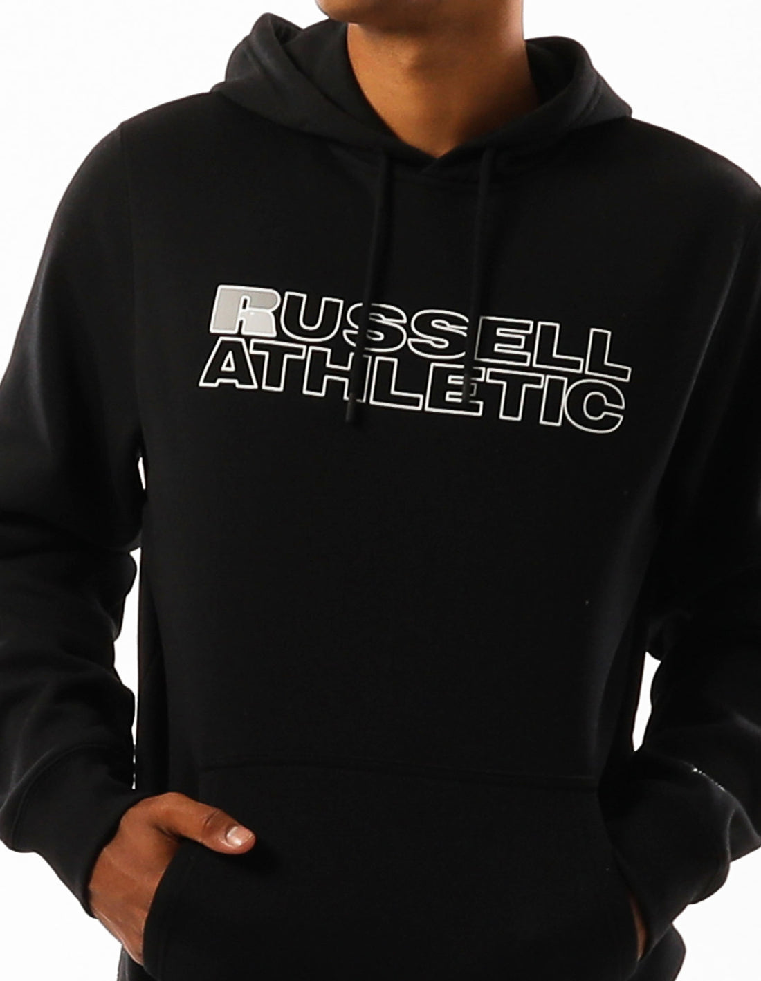 Russell Athletic Original Modern Logo Felpa con Cappuccio Uomo Nere | 3415BVSZD