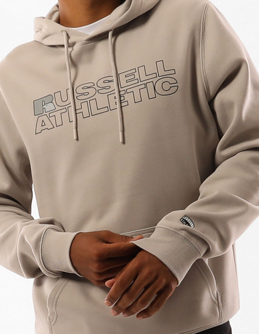 Russell Athletic Original Modern Logo Felpa con Cappuccio Uomo Khaki | 6720GKAOY