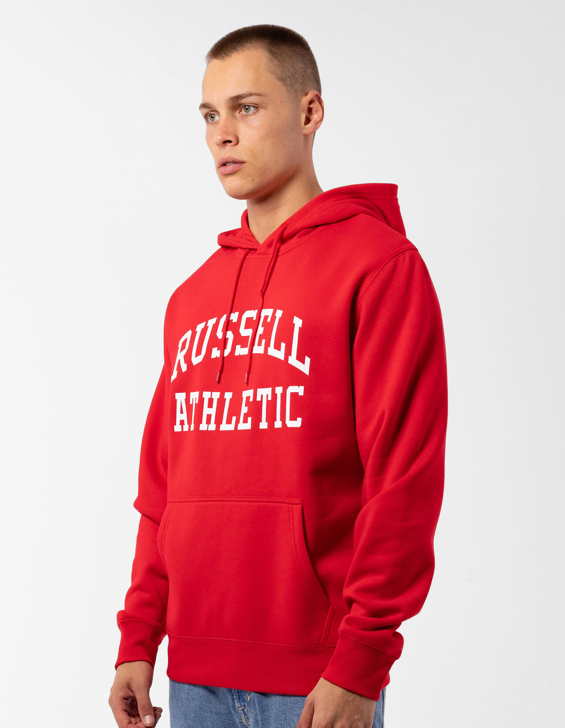 Russell Athletic Originals Arch Logo Felpa con Cappuccio Uomo Rosse | 4917KANEB