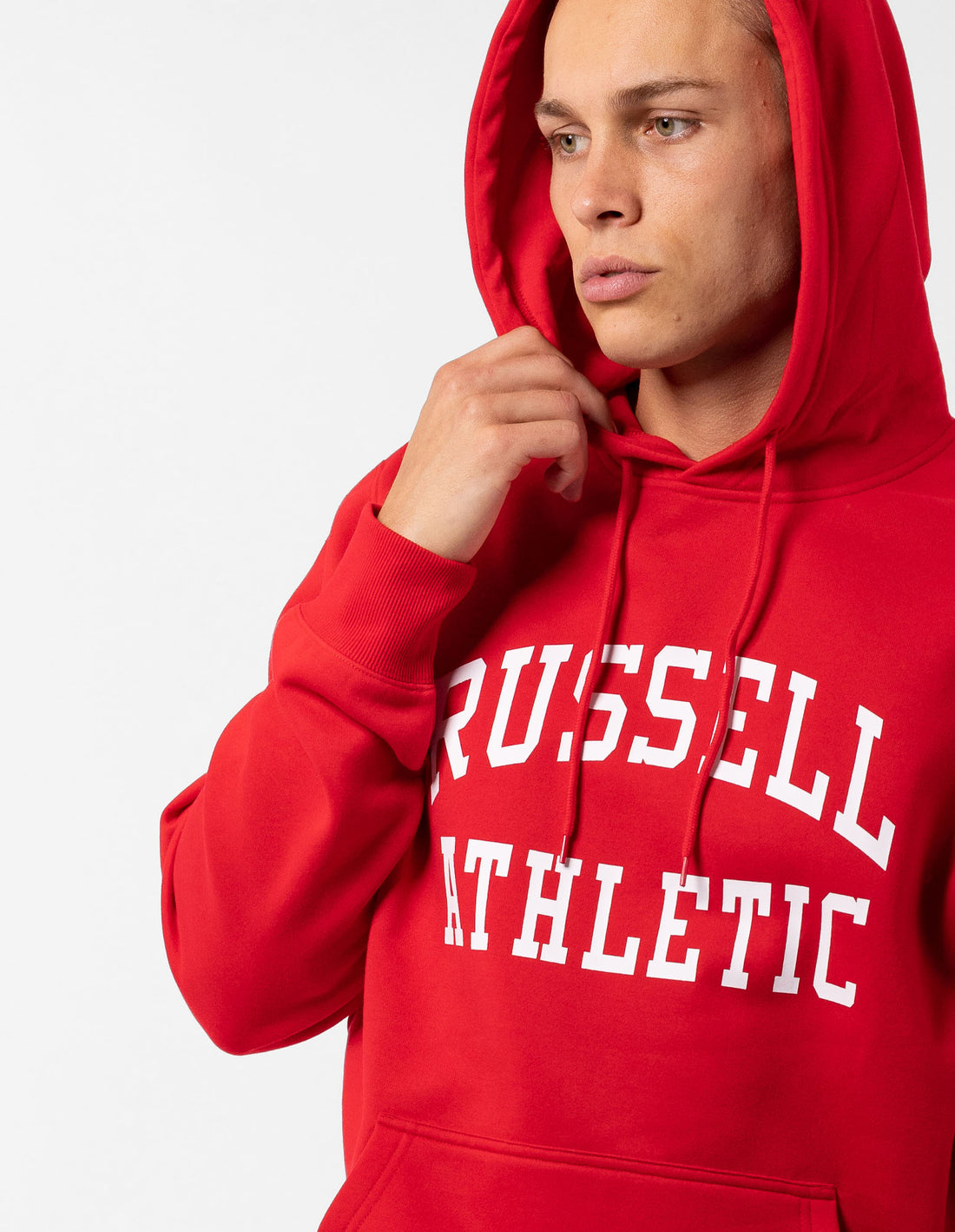 Russell Athletic Originals Arch Logo Felpa con Cappuccio Uomo Rosse | 4917KANEB