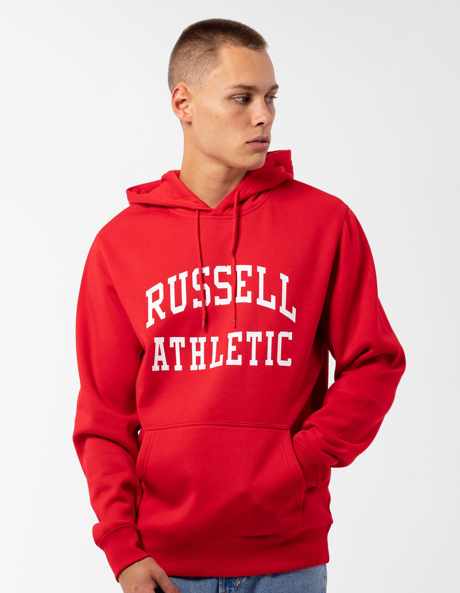 Russell Athletic Originals Arch Logo Felpa con Cappuccio Uomo Rosse | 4917KANEB