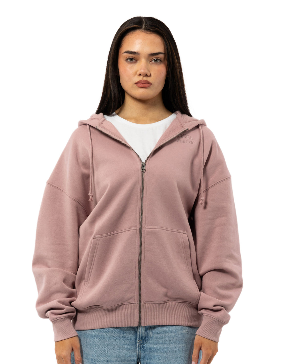 Russell Athletic Originals Embroidered Zip Through Felpa con Cappuccio Donna Rosa | 9526MCEUG