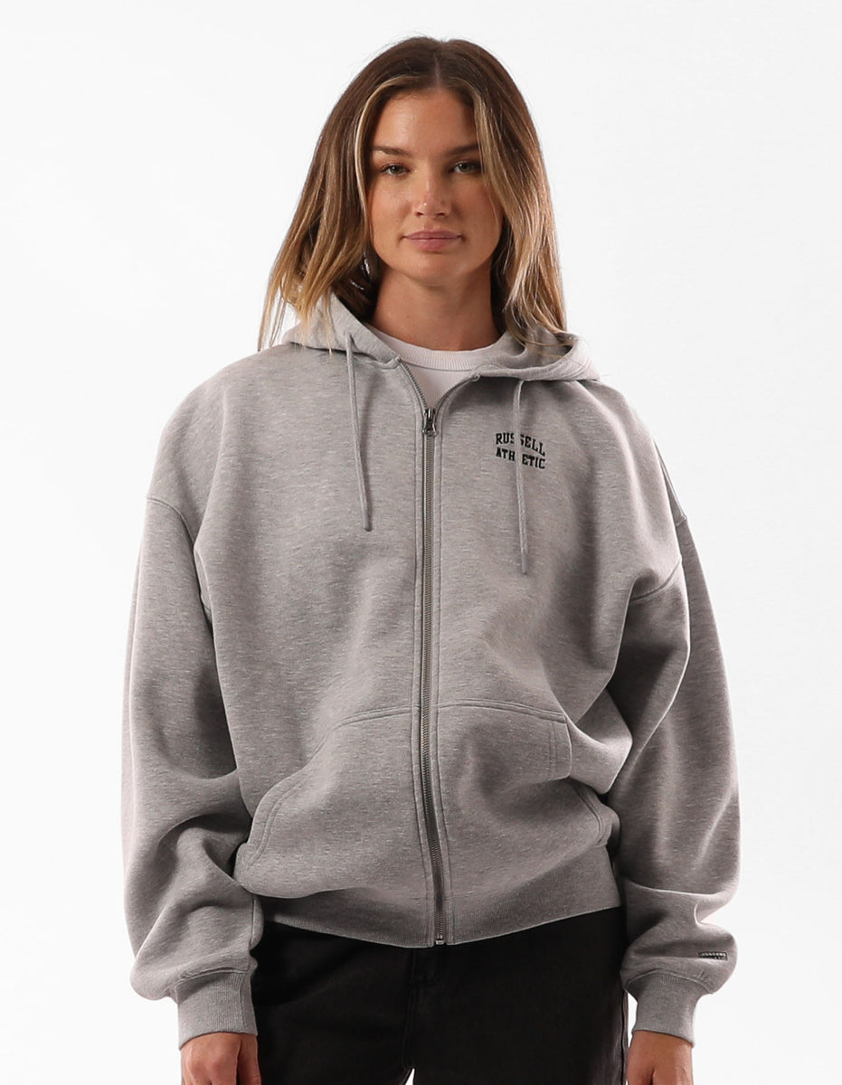 Russell Athletic Originals Embroidered Zip Through Felpa con Cappuccio Donna Grigie | 8906CDKEF