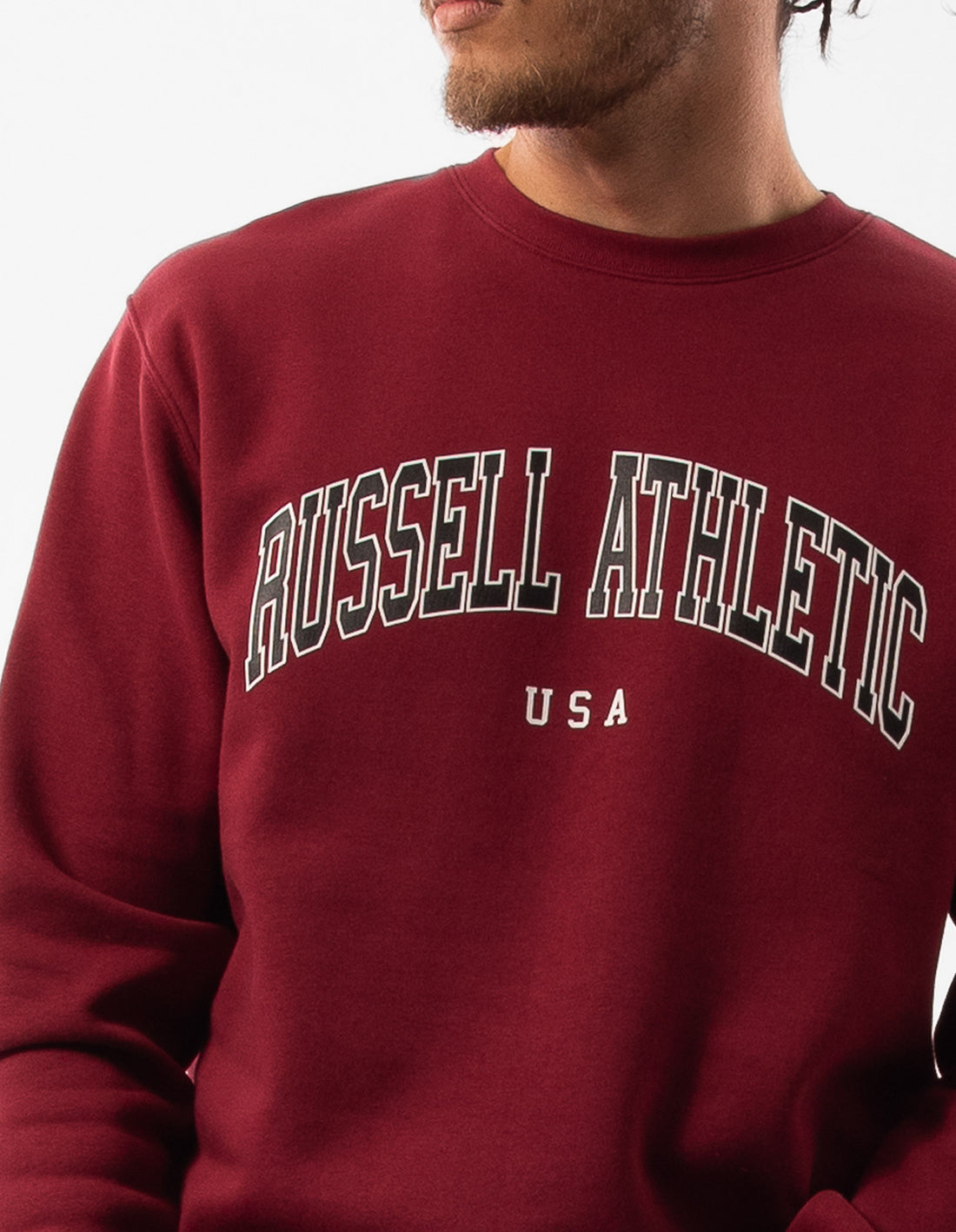 Russell Athletic Pasadena Maglioni Girocollo Uomo Bordeaux | 7352VAJMX