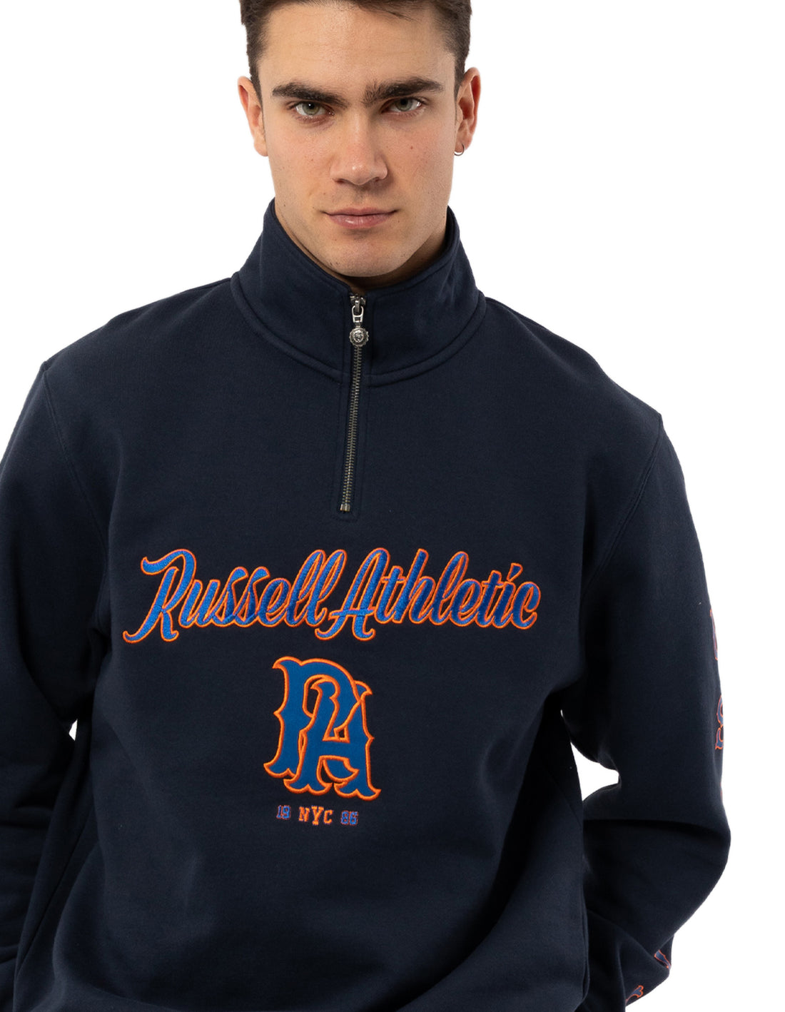 Russell Athletic Strike Out 1/4 Zip Top Uomo Blu Marino | 6893XNQBJ