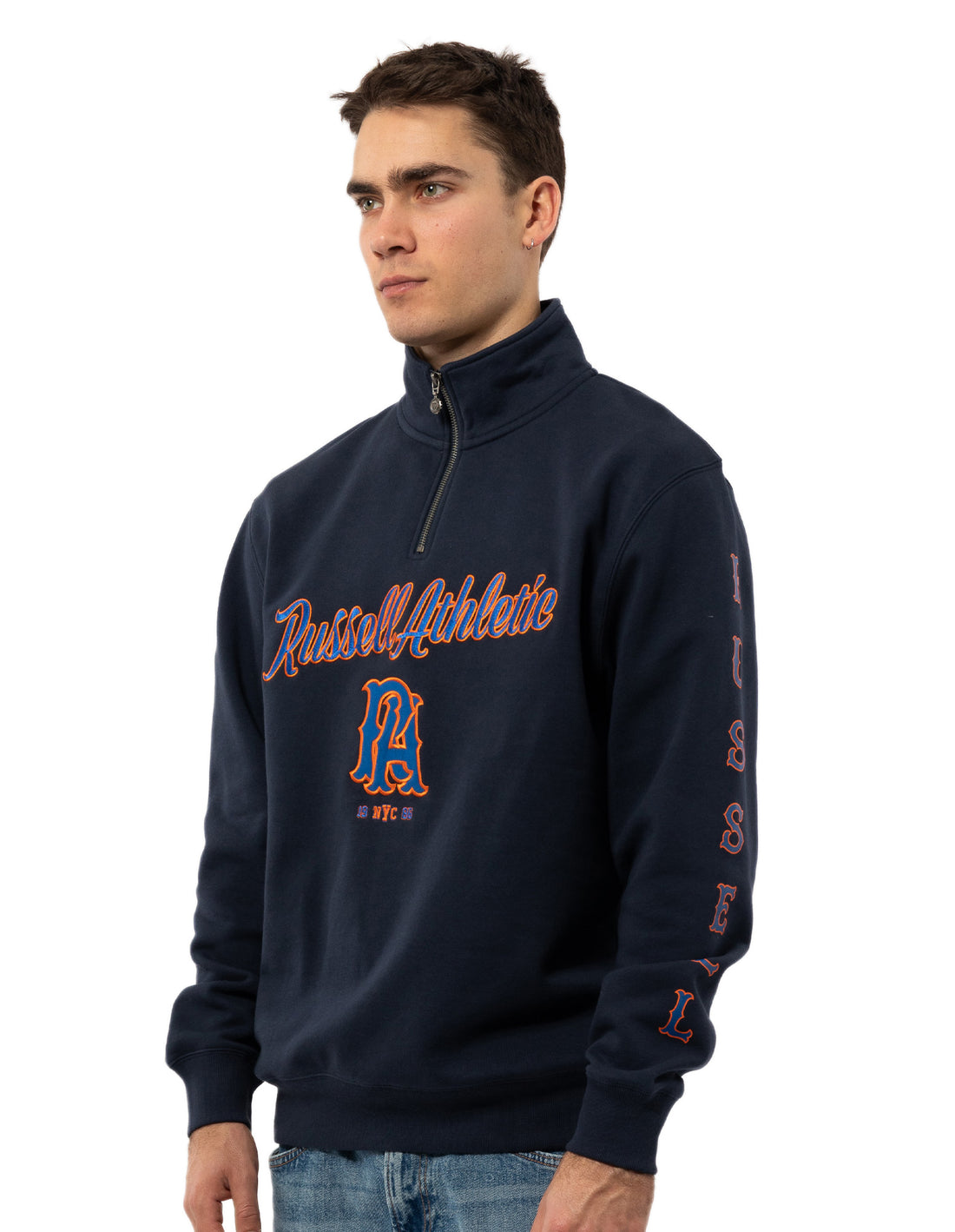 Russell Athletic Strike Out 1/4 Zip Top Uomo Blu Marino | 6893XNQBJ