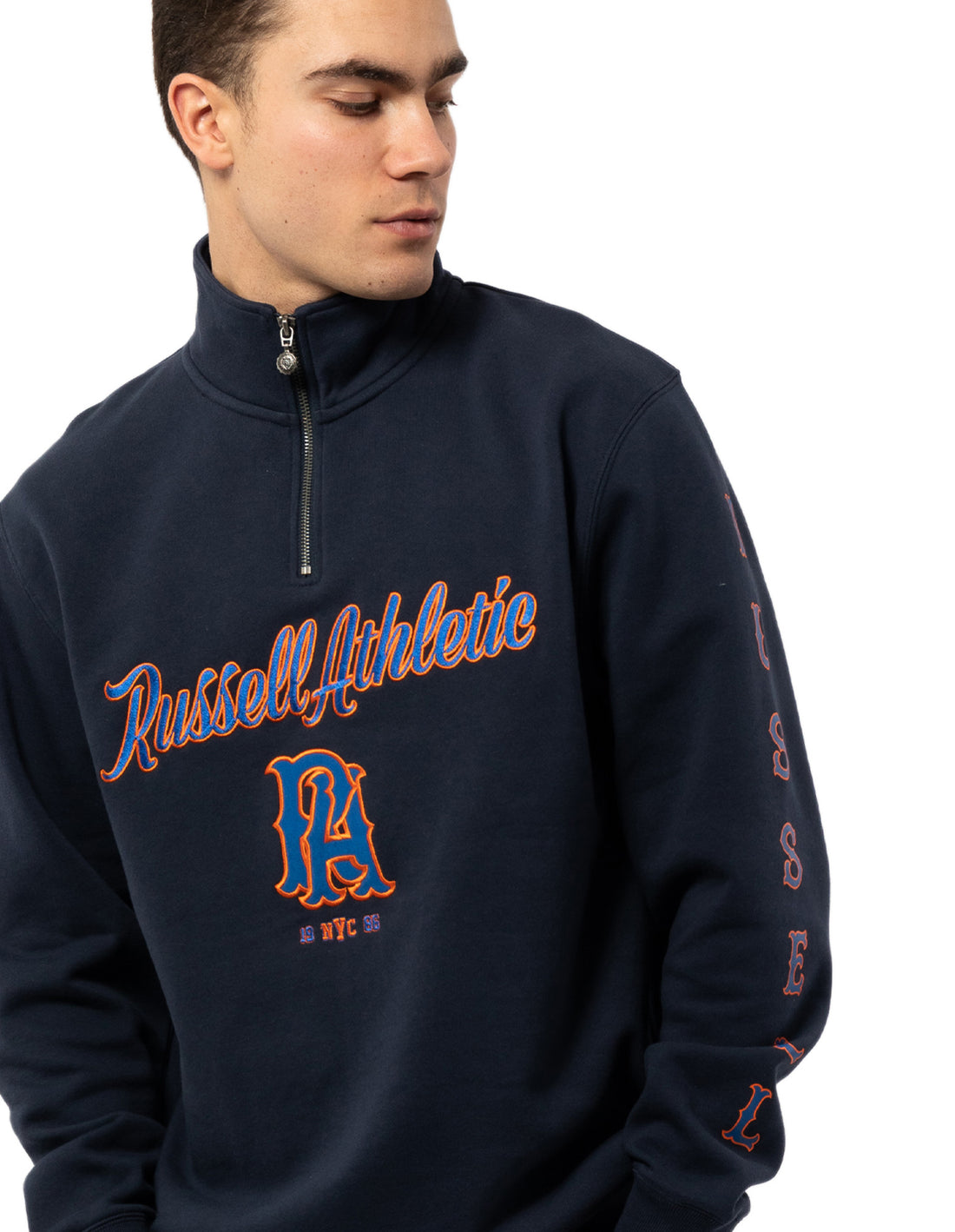 Russell Athletic Strike Out 1/4 Zip Top Uomo Blu Marino | 6893XNQBJ